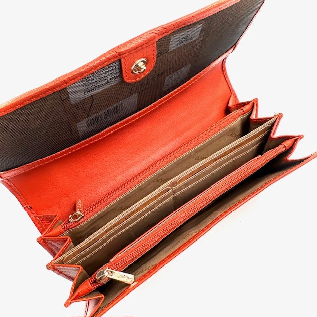 Πορτοφόλι Γυναικείο Δέρμα Πορτοκαλί LAVOR - Image 4